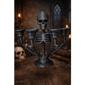 Csontváz Gyertyatartó – 5 ágú gótikus kandeláber