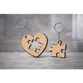 Hiányzó darab – páros puzzle szív kulcstartó