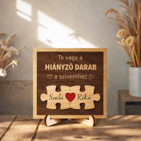 Hiányzó Darab – személyre szabott fa puzzle tábla